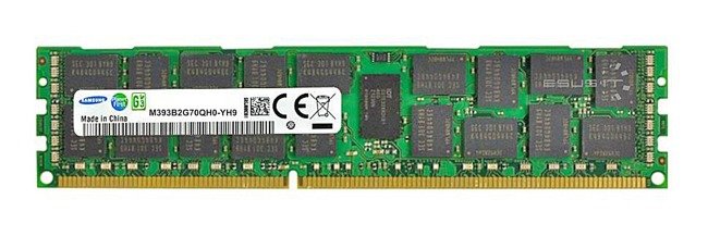 Arbeitspeicher 1x 16GB Samsung ECC REGISTERED DDR3  1333MHz PC3-10600 RDIMM | M393B2G70QH0-YH9