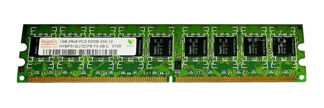 Arbeitspeicher 1x 1GB Hynix ECC UNBUFFERED DDR2  667MHz PC2-5300 UDIMM | HYMP512U72CP8-Y5