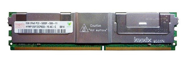 Arbeitspeicher 1x 2GB Hynix ECC FULLY BUFFERED DDR2 667MHz PC2-5300 FBDIMM | HYMP125L72CP8D5-Y5