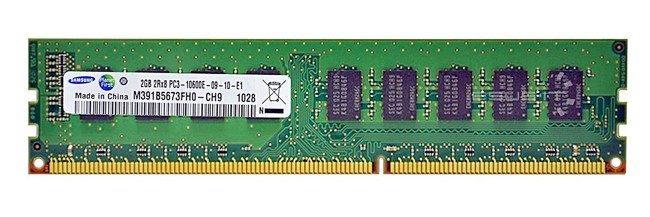 Arbeitspeicher 1x 2GB Samsung ECC UNBUFFERED DDR3  1333MHz PC3-10600 UDIMM | M391B5673FH0-CH9