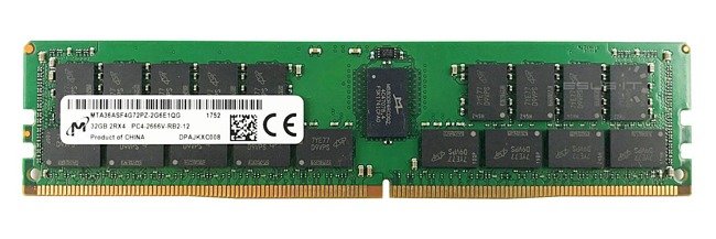 Arbeitspeicher 1x 32GB Micron ECC REGISTERED DDR4 2Rx4 2666MHZ PC4-21300 RDIMM | MTA36ASF4G72PZ-2G6