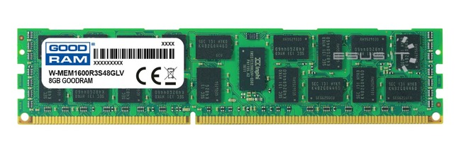 Arbeitspeicher 1x 8GB GoodRAM ECC REGISTERED DDR3 1Rx4 1600MHz PC3-12800 RDIMM | W-MEM1600R3S48GLV