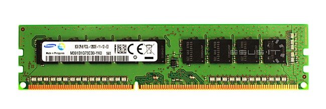 Arbeitspeicher 1x 8GB Samsung ECC UNBUFFERED DDR3  1600MHz PC3-12800 UDIMM | M391B1G73EB0-YK0