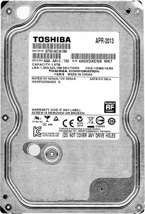 Festplatte TOSHIBA 3.5'' HDD 1TB 7200RPM SATA 6Gb/s 32MB | DT01ACA100