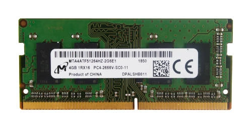 Arbeitspeicher 1x 4GB Micron SO-DIMM DDR4 2666MHZ PC4-21300 | MTA4ATF51264HZ-2G6